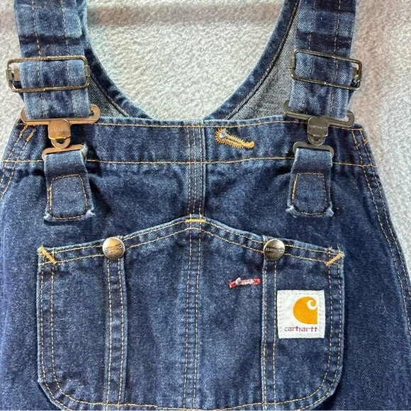 CARHARTT ICONIC 2007 OVERALLS BLUE DENIM 100% COTTON WR007 HDK WOMENS SZ 2X28 - Picture 4 of 10
